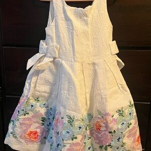 Janie and Jack White Dress with Floral Accents and Matching Jacket Set